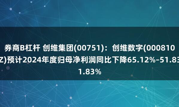 券商B杠杆 创维集团(00751)：创维数字(000810.SZ)预计2024年度归母净利润同比下降65.12%–51.83%